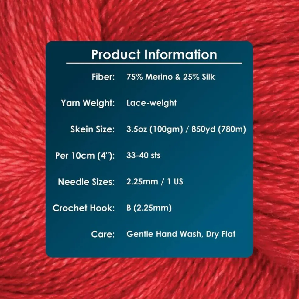 KnitPro Symfonie Premium Hand Dyed Merino & Silk Lace Weight Yarns | Diva