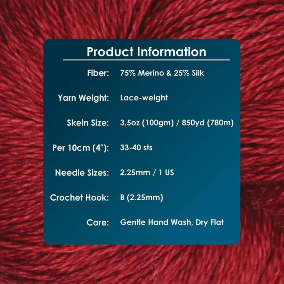 KnitPro Symfonie Premium Hand Dyed Merino & Silk Lace Weight Yarns | Diva