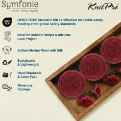 KnitPro Symfonie Premium Hand Dyed Merino & Silk Lace Weight Yarns | Diva