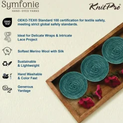 KnitPro Symfonie Premium Hand Dyed Merino & Silk Lace Weight Yarns | Diva