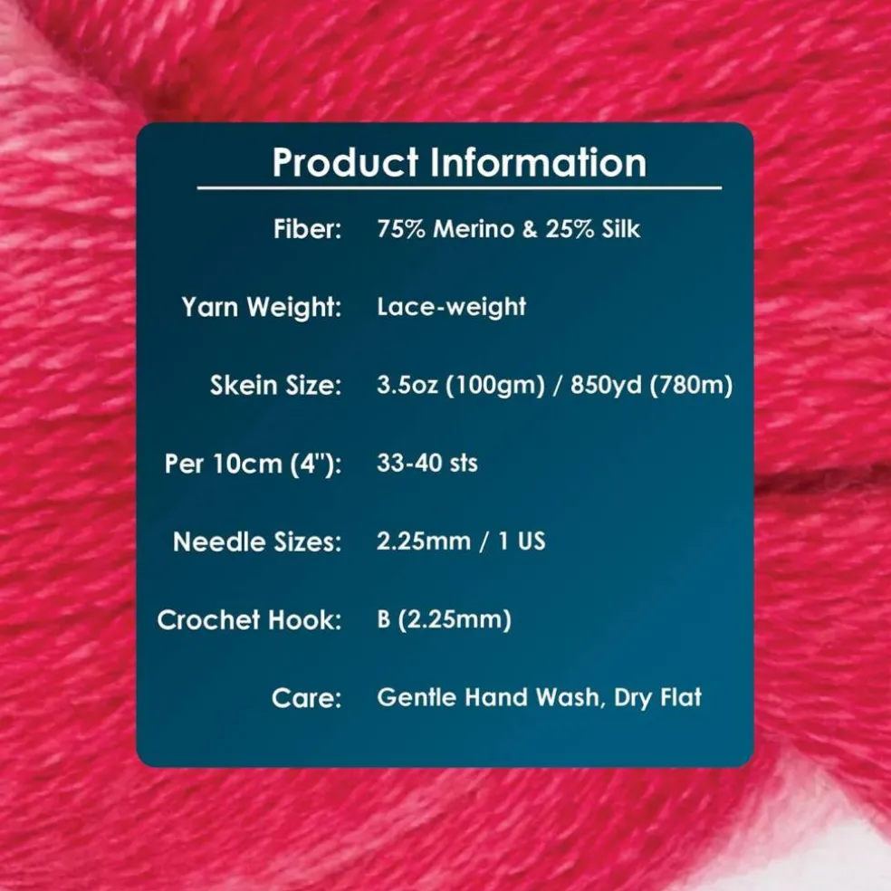 KnitPro Symfonie Premium Hand Dyed Merino & Silk Lace Weight Yarns | Diva