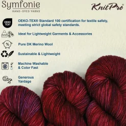 KnitPro Symfonie Premium Hand Dyed Yarn Merino Wool & Silk Blend| Luna