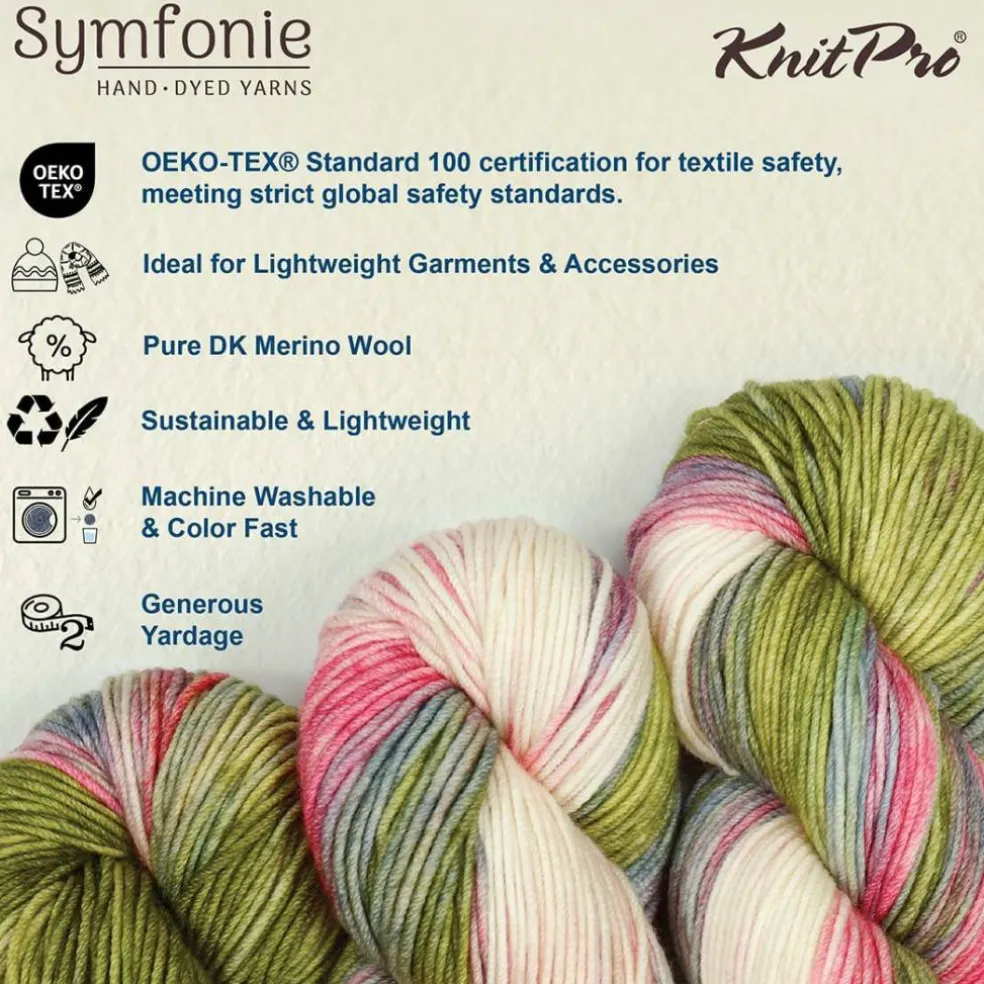 KnitPro Symfonie Premium Hand Dyed Yarn Merino Wool & Silk Blend| Luna