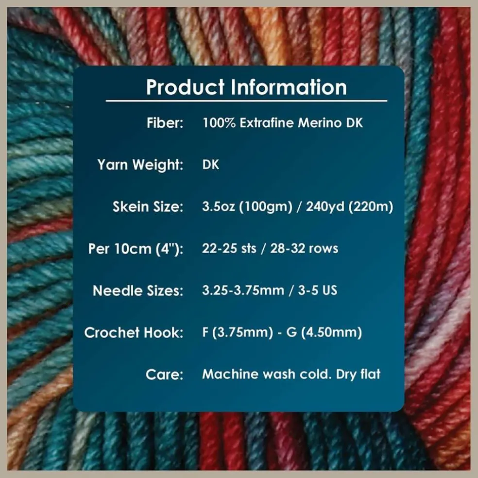 KnitPro Symfonie Premium Hand Dyed Yarn Merino Wool & Silk Blend| Luna