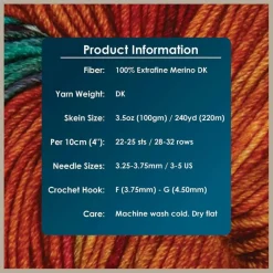KnitPro Symfonie Premium Hand Dyed Yarn Merino Wool & Silk Blend| Luna