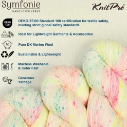 KnitPro Symfonie Premium Hand Dyed Yarn Merino Wool & Silk Blend| Luna
