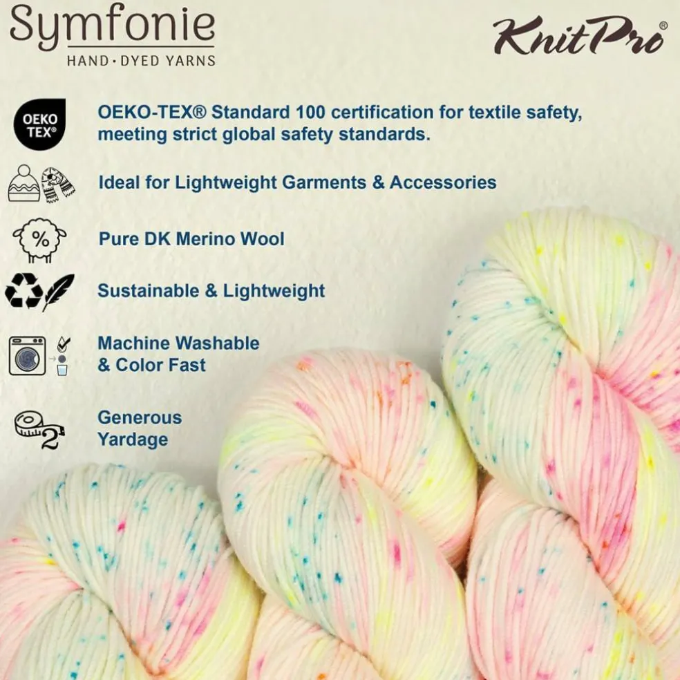 KnitPro Symfonie Premium Hand Dyed Yarn Merino Wool & Silk Blend| Luna