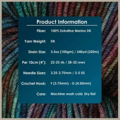 KnitPro Symfonie Premium Hand Dyed Yarn Merino Wool & Silk Blend| Luna