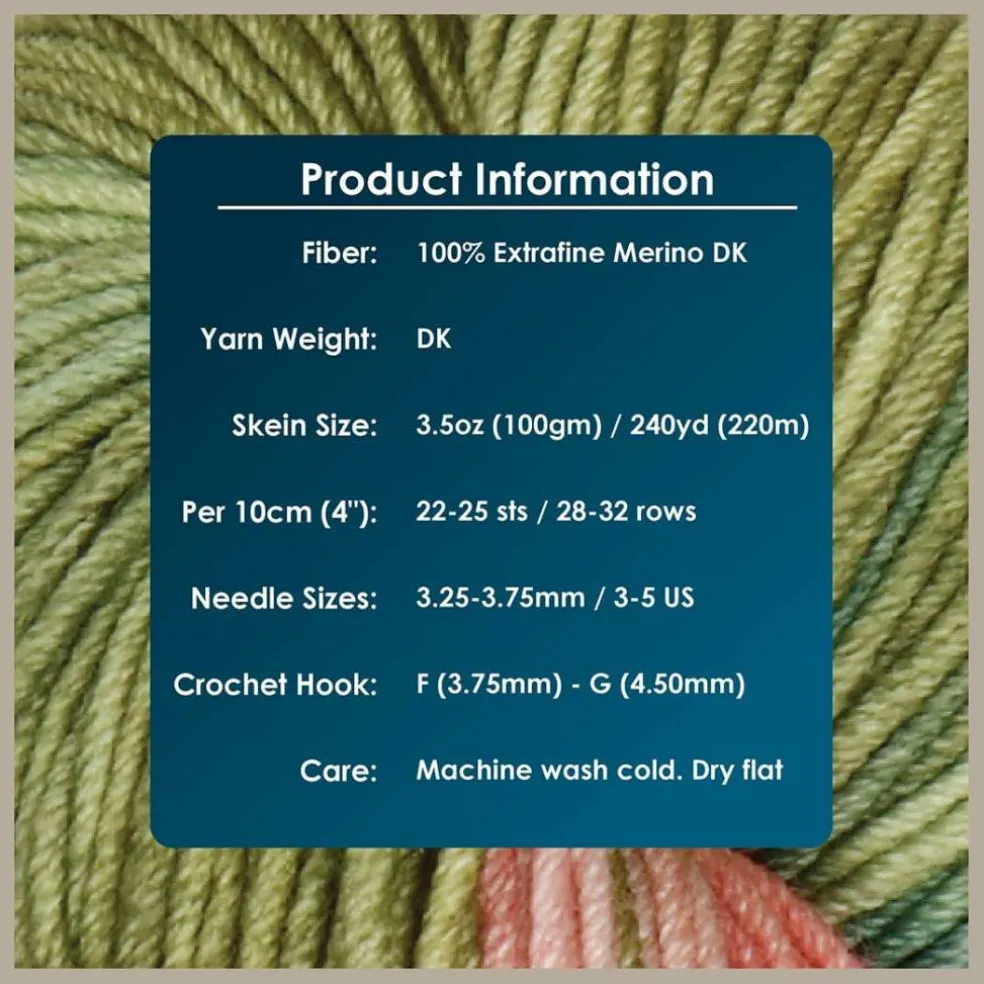 KnitPro Symfonie Premium Hand Dyed Yarn Merino Wool & Silk Blend| Luna