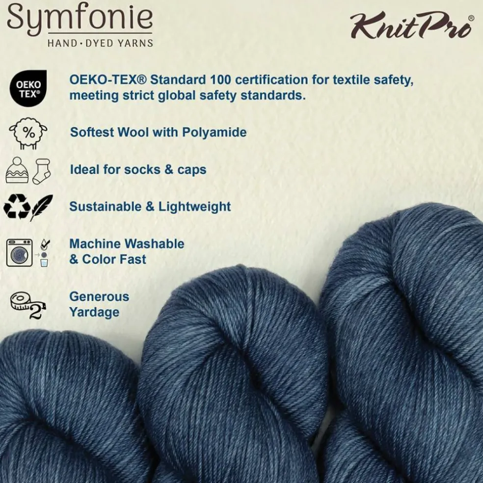 KnitPro Symfonie Premium Hand-Dyed Merino Wool & Polyamide Sock Yarns|Terra