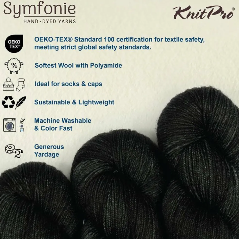 KnitPro Symfonie Premium Hand-Dyed Merino Wool & Polyamide Sock Yarns|Terra