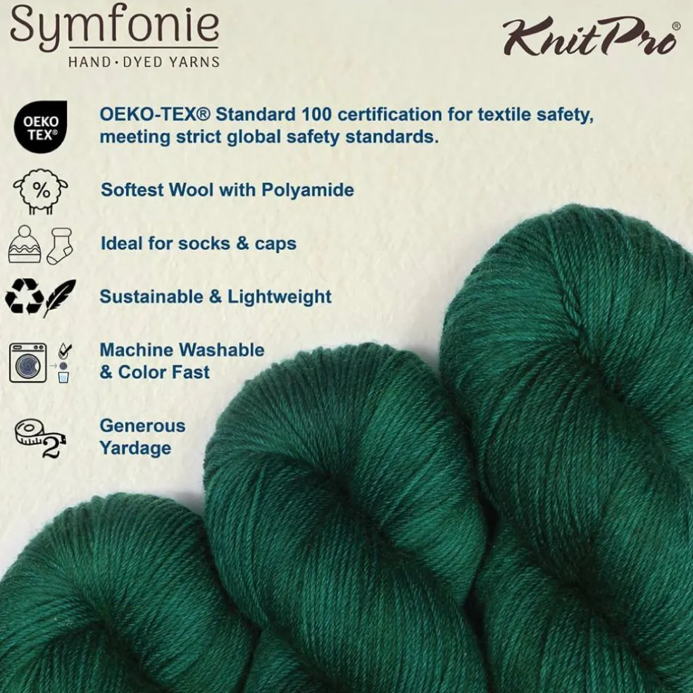 KnitPro Symfonie Premium Hand-Dyed Merino Wool & Polyamide Sock Yarns|Terra