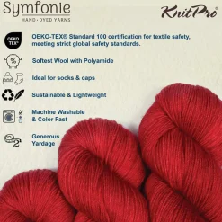 KnitPro Symfonie Premium Hand-Dyed Merino Wool & Polyamide Sock Yarns|Terra