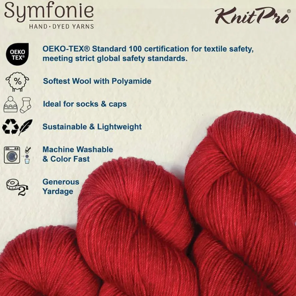 KnitPro Symfonie Premium Hand-Dyed Merino Wool & Polyamide Sock Yarns|Terra