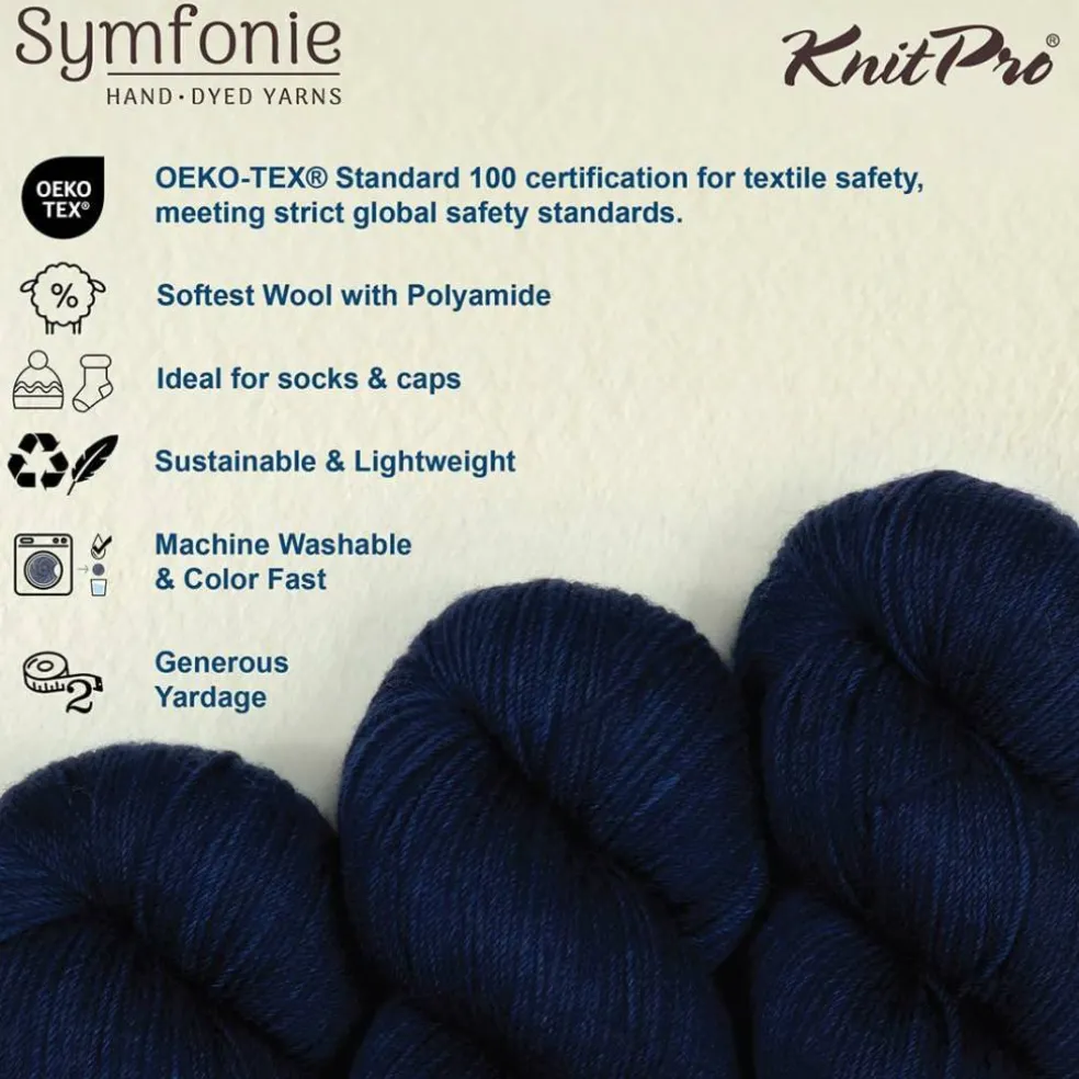 KnitPro Symfonie Premium Hand-Dyed Merino Wool & Polyamide Sock Yarns|Terra