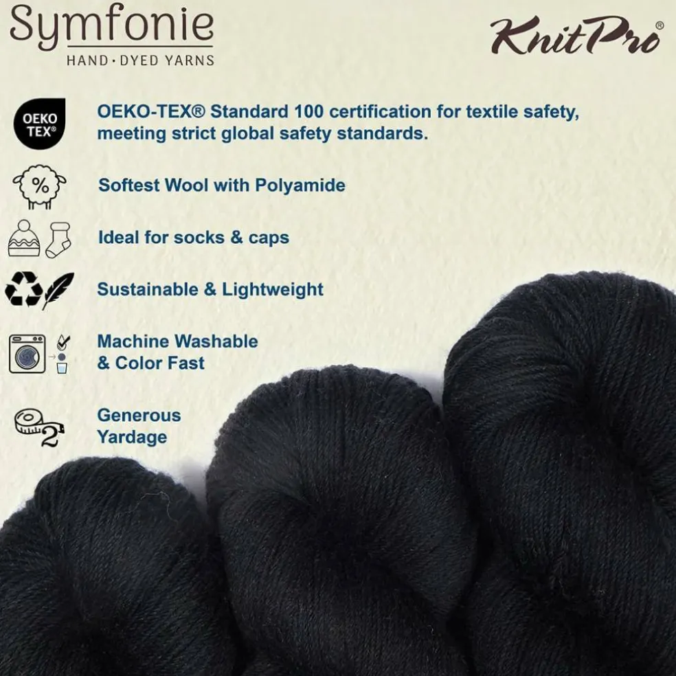 KnitPro Symfonie Premium Hand-Dyed Merino Wool & Polyamide Sock Yarns|Terra