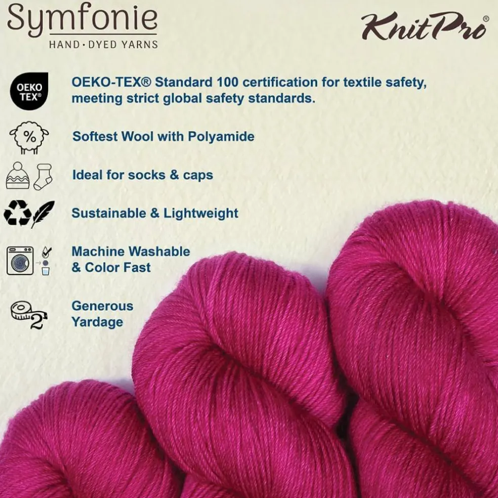 KnitPro Symfonie Premium Hand-Dyed Merino Wool & Polyamide Sock Yarns|Terra