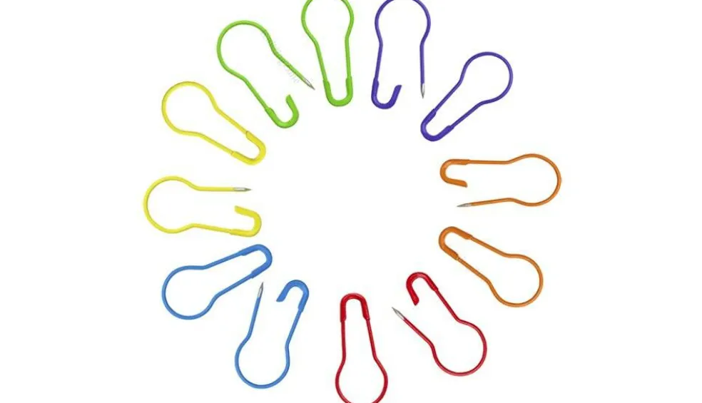 Knitter's Colored Safety Pins - Set of 12