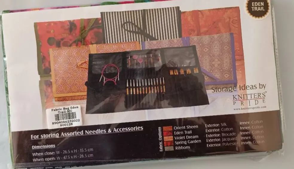 Knitter's Pride Assorted Knitting Needle Fabric Case- Violet Dream, Eden Trail, Orient Sheen, Ribbons