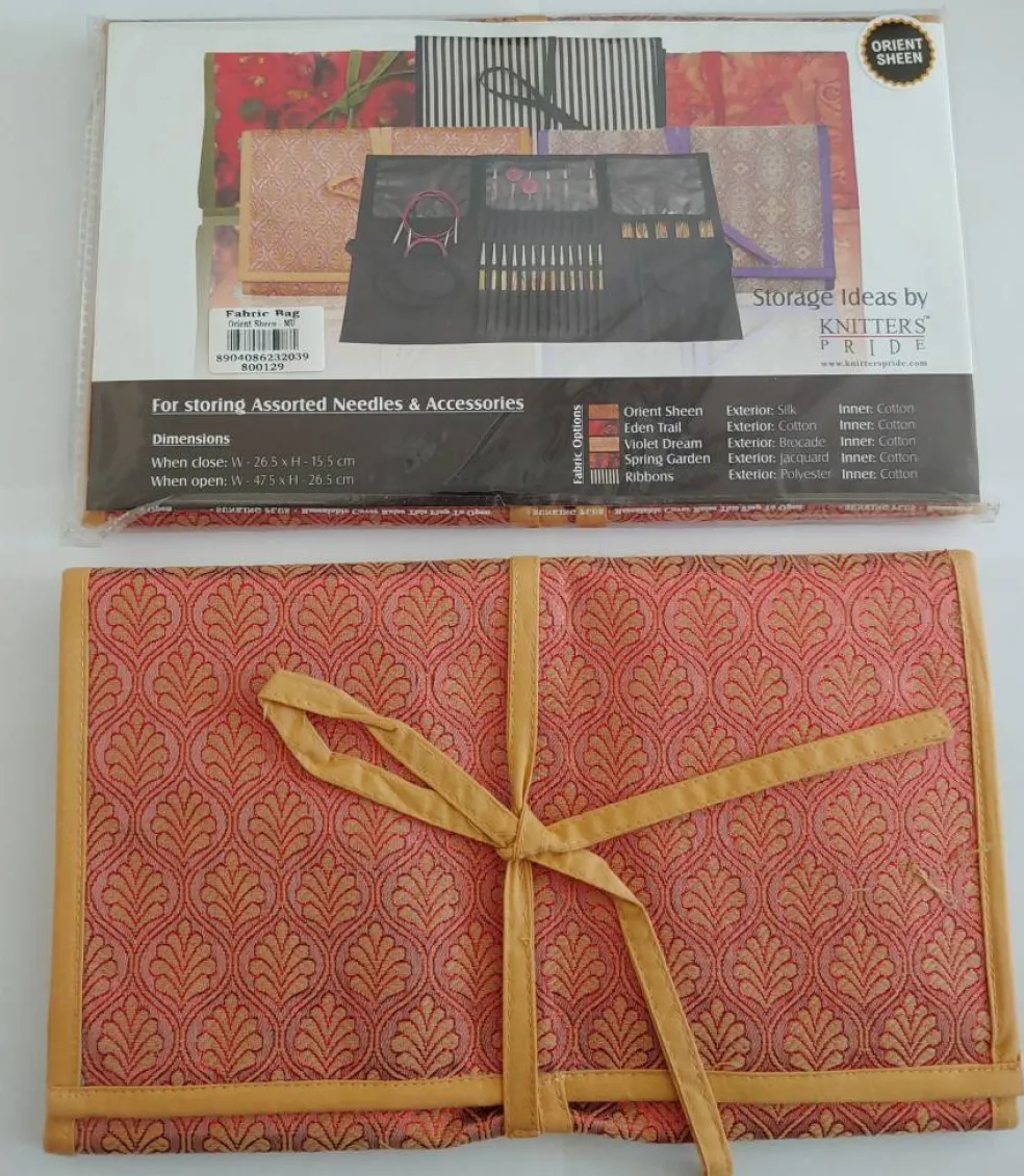 Knitter's Pride Assorted Knitting Needle Fabric Case- Violet Dream, Eden Trail, Orient Sheen, Ribbons