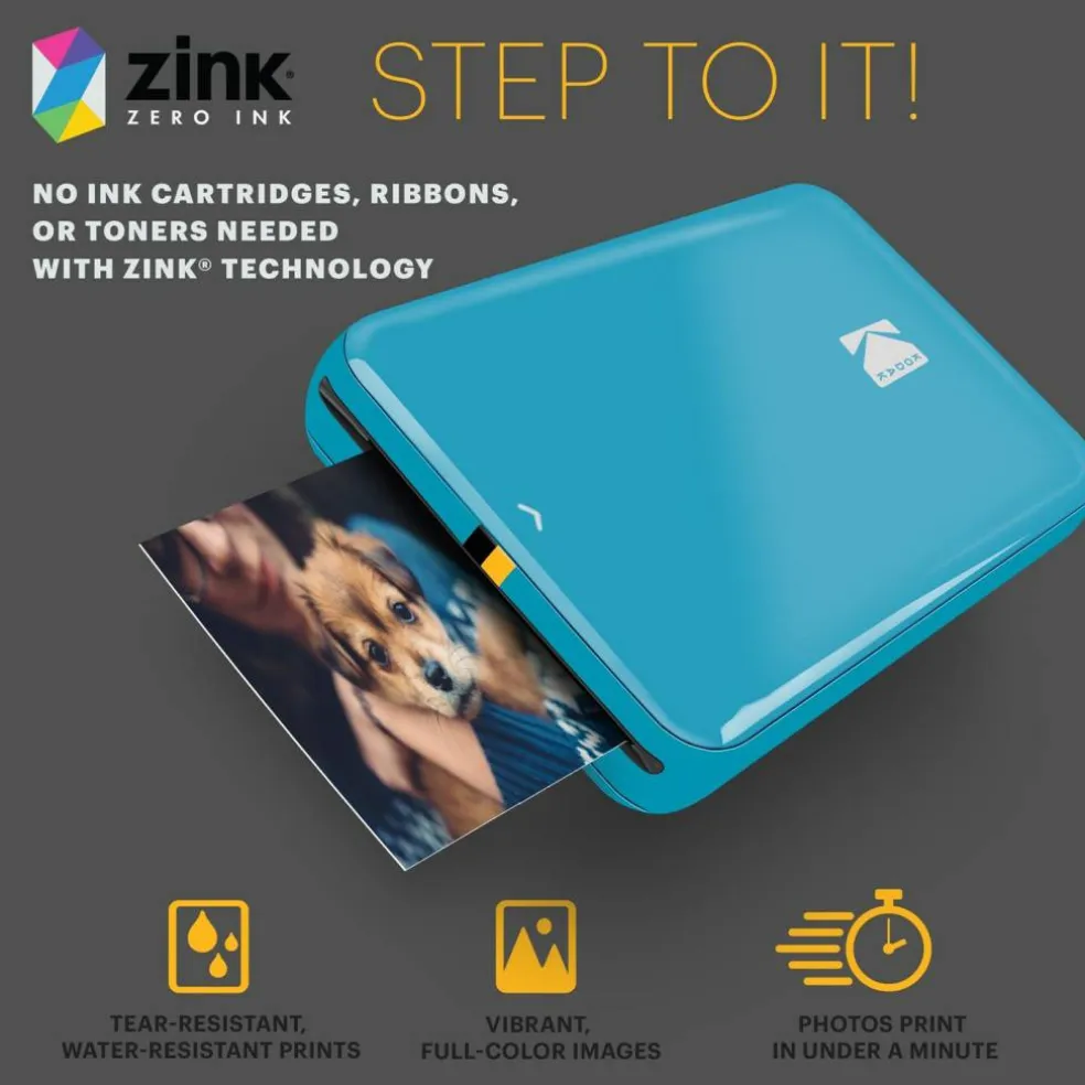 Kodak Step Mobile Instant Photo Printer 2x3" & Zink Photo Paper (75 Sheets) Bundle