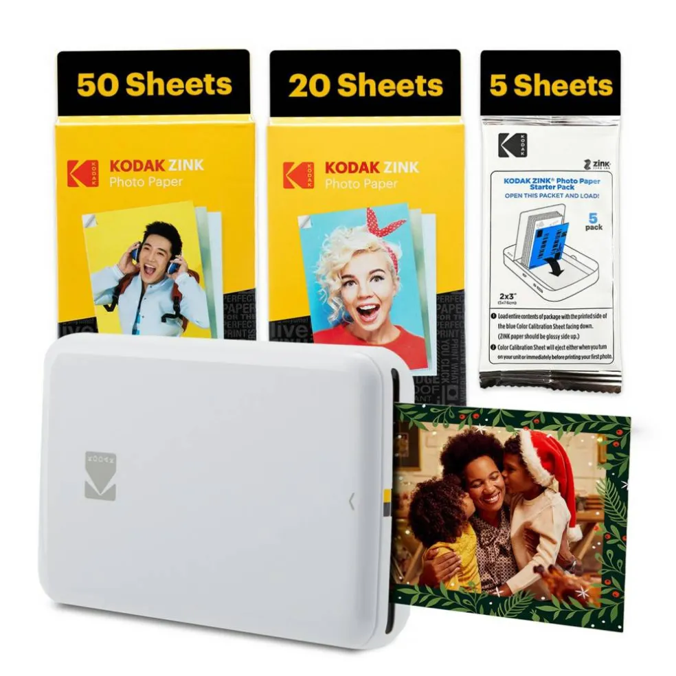 Kodak Step Mobile Instant Photo Printer 2x3" & Zink Photo Paper (75 Sheets) Bundle