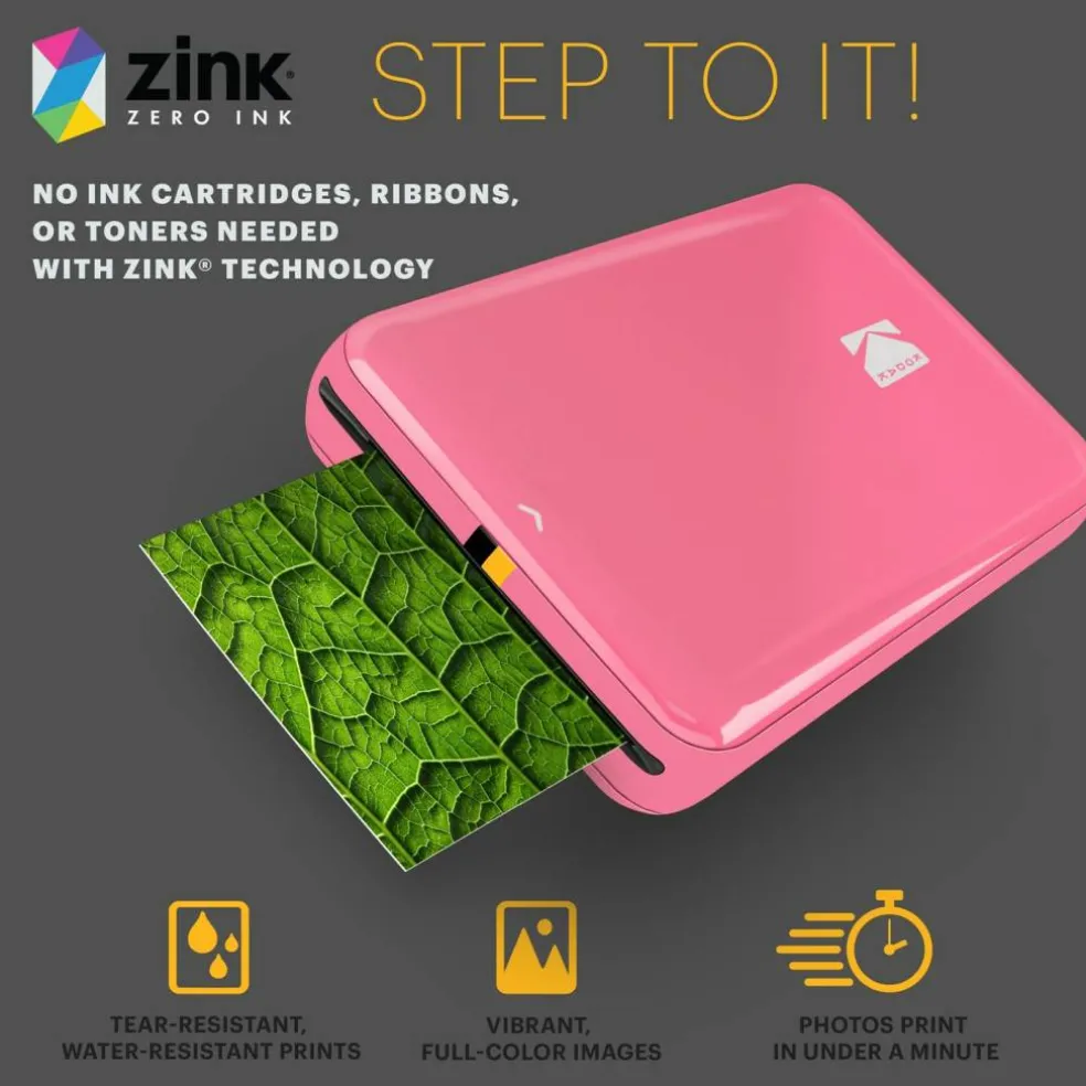 Kodak Step Mobile Instant Photo Printer 2x3" & Zink Photo Paper (75 Sheets) Bundle