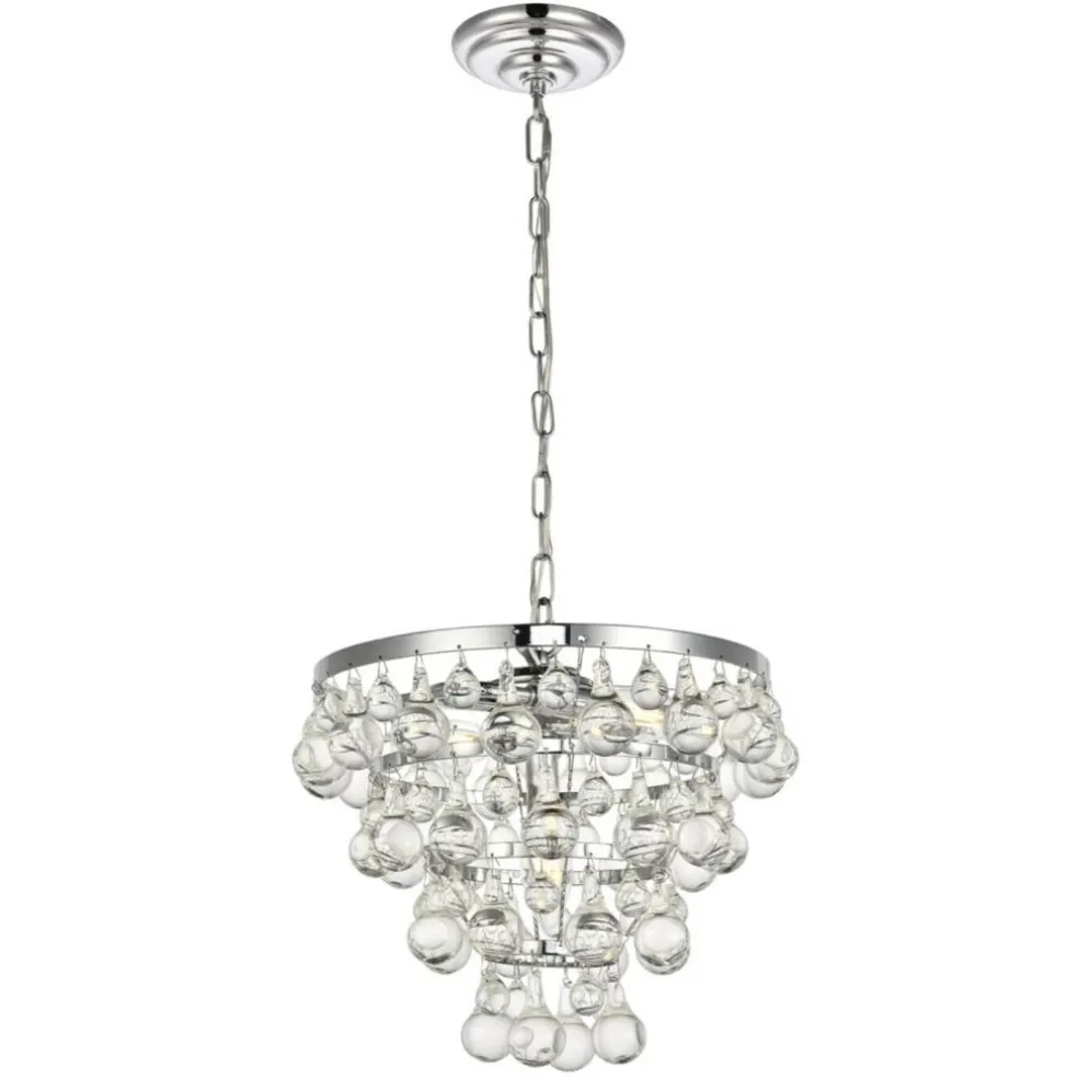 Kora Collection Pendant D13 H10.9 Lt:3 Chrome Finish