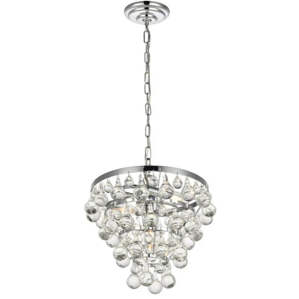 Kora Collection Pendant D13 H10.9 Lt:3 Chrome Finish