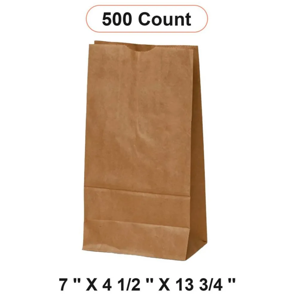 Kraft Packaging Bags 7'' x 4 1/2'' x 13 3/4''
