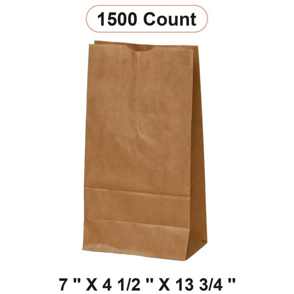 Kraft Packaging Bags 7'' x 4 1/2'' x 13 3/4''