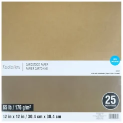 Kraft 12" x 12" Cardstock Paper by Recollections™, 25 Sheets