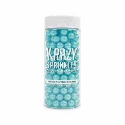 Krazy Sprinkles - Light Blue Pearl 8mm Beads (1/2 Cup, 1x Jar) for Cakes, Ice Cream & Cookies
