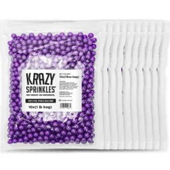 Krazy Sprinkles - Purple Pearl 8mm Beads (1/2 Cup, 1x Jar) for Cakes, Ice Cream & Cookies