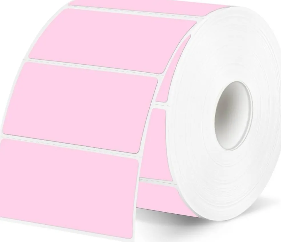 300 Labels 2 x 1 Inch Pink Thermal Labels Waterproof Self Adhesive Direct Thermal Printer Stickers for Barcode Address Shipping QR Code Name Labels