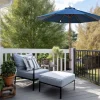 LAGarden Deck Umbrella Mount Holder Bracket Height Flexible for Patio Railing Balcony Courtyard Poolside Mobile Cart Black Corner