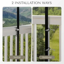 LAGarden 2 Pack Portable Deck Umbrella Mount Clamp Stand Holder for Outdoor Balcony Railing Bench Fence Mobile Cart