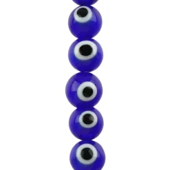 Lampwork Glass Round Evil Eye Beads, 8mm by Bead Landing™