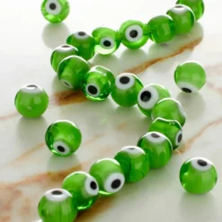 Lampwork Glass Round Evil Eye Beads, 8mm by Bead Landing™