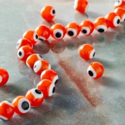 Lampwork Glass Round Evil Eye Beads, 8mm by Bead Landing™
