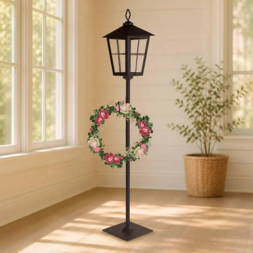43.25" Lantern with Wreath Holder