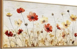 Large Abstract Flower Canvas Wall Art 20x40