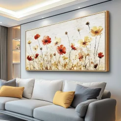 Large Abstract Flower Canvas Wall Art 20x40