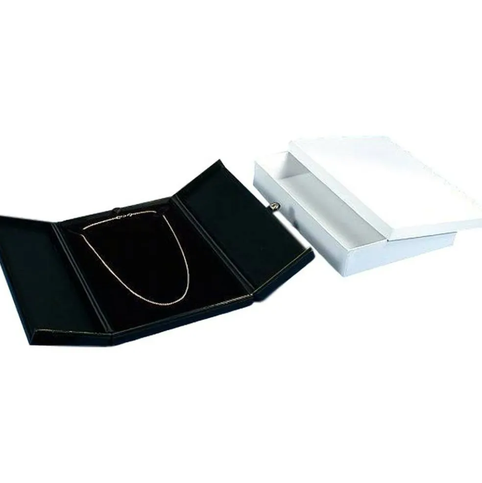 6 Large Black Necklace Snap Lid Gift Boxes Display Box