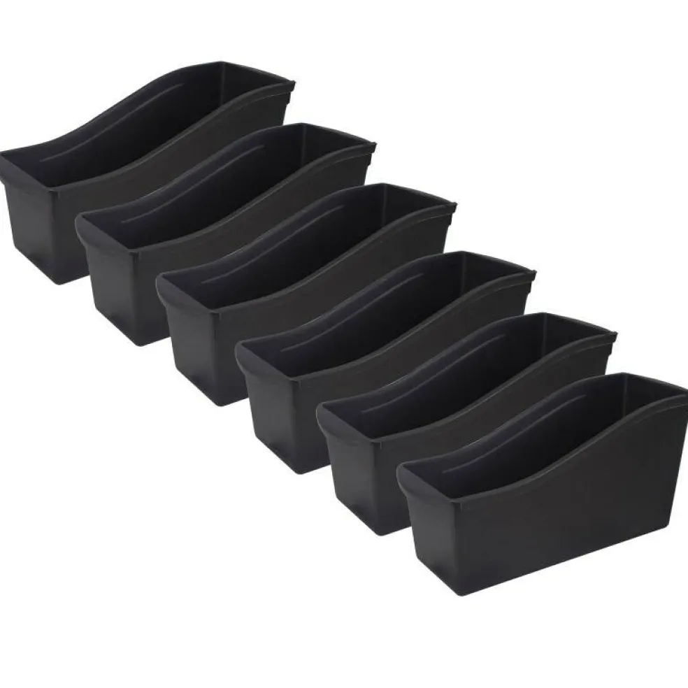 Large Book Bin, Black, Pack of 6