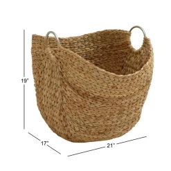 Large Brown Seagrass Contemporary Storage Basket