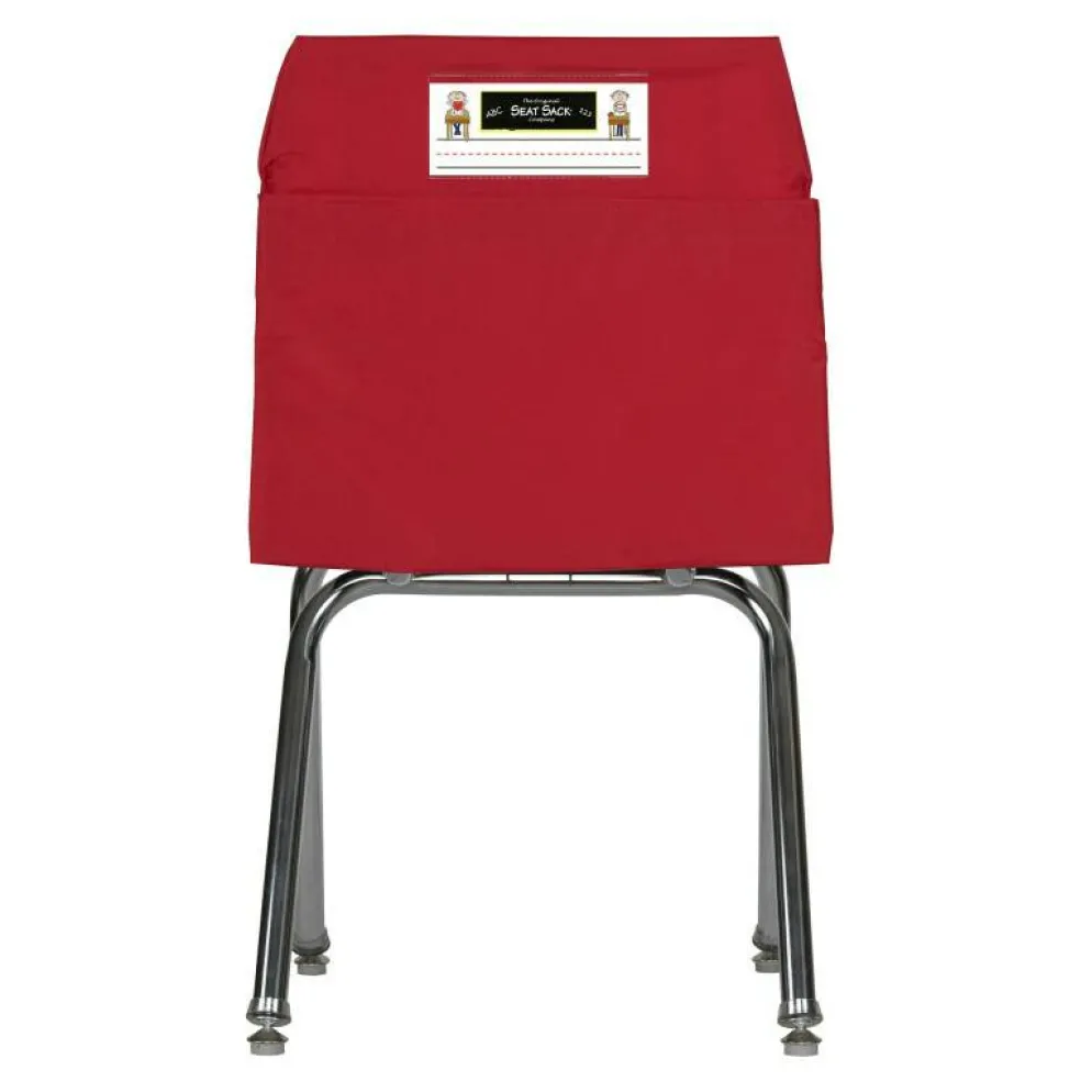 Large Chair Pocket Classroom Storage Organizer - 17 inch, Red