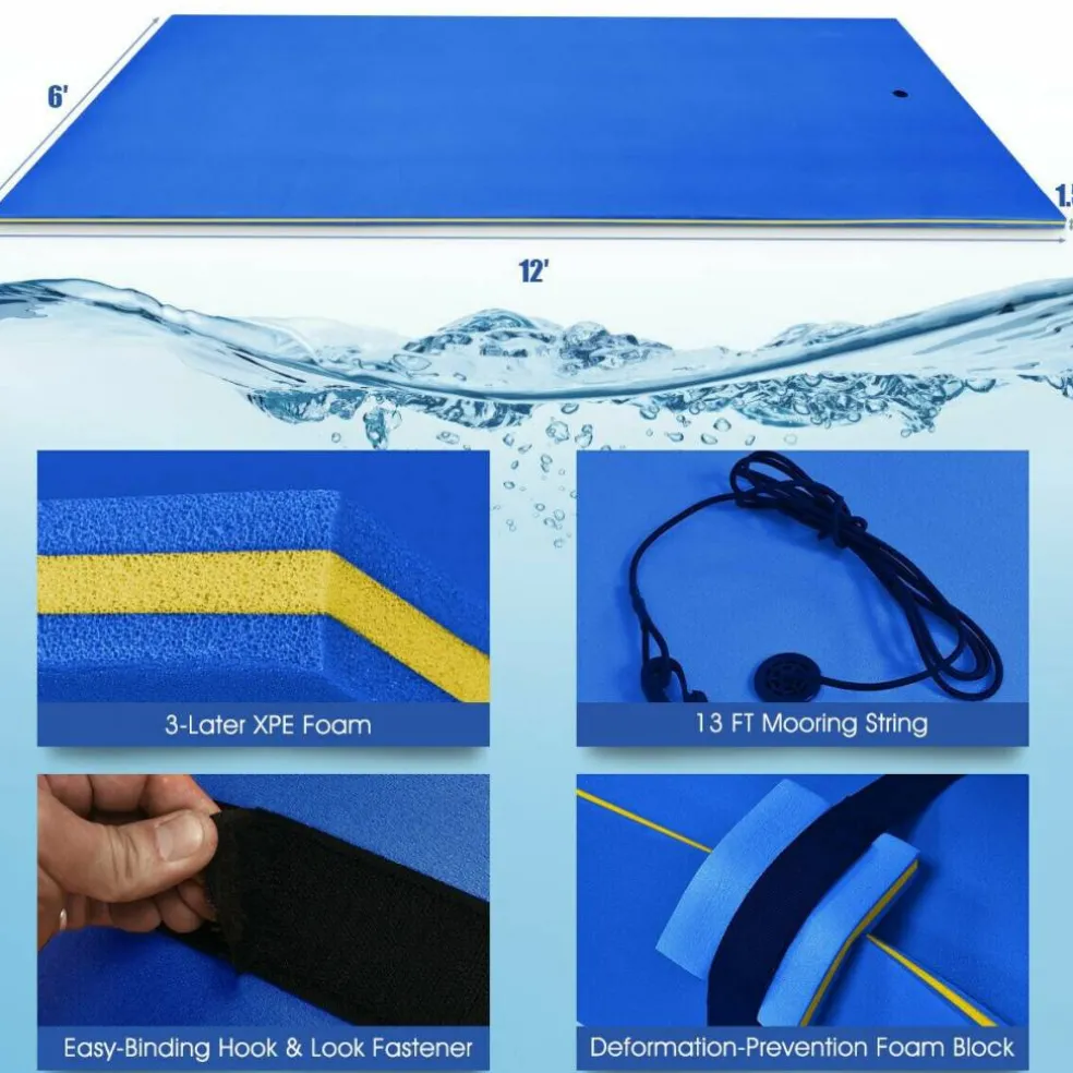 Large Floating Water Mat Rollable XPE Foam Water Pad for Lake Pool