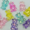 10 Large Gummy Bear Charms with Glitter, 1.25"