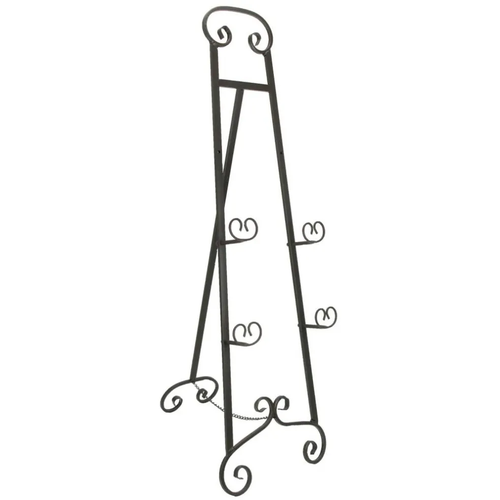 Large 50 Inch Tall Wrought Iron Display Easel Metal Art Stand